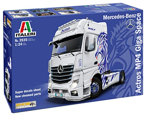 ITALERI 3935S - 1:24 M-B Actros MP4 Show GigaSpace , Modellbau, Bausatz, Standmodellbau, Basteln, Hobby, Kleben, Plastikbausatz, detailgetreu, Unlackiert