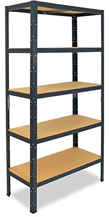 shelfplaza Home 180x75x50cm Schwerlastregal anthrazit mit 5 Böden x 175kg | Kellerregal · Lagerregal · Metallregal · Regale für Kellerraum · Steckregal · Abstellraum Regal