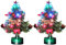 PEARL Fiberglas Tannenbaum: 2er-Set LED-Weihnachtsbäume mit Glasfaser-Farbwechslern (Weihnachtsbäumchen, Tisch Weihnachtsbaum, Weihnachtsbaumbeleuchtung kabellos)