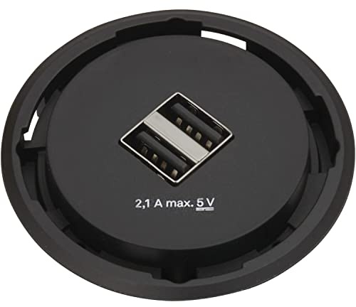 EVOline 159280002700 One 2fach USB Charger schwarz DM 59 mm