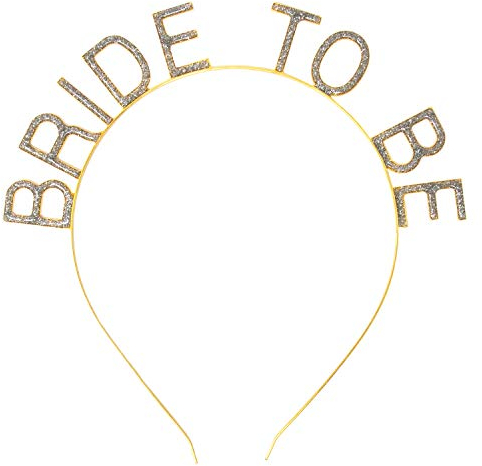 Oblique Unique® Haarreifen Bride Squad/Bride to be Diamant Glitzer Schriftzug JGA Junggesellinnenabschied Brautjungfer Hochzeit Gold Metall (Bride to BE)