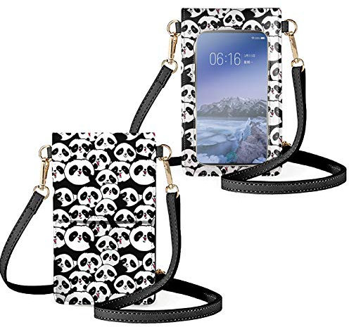 Binienty Handytasche und Geldbörse Crossbody für Frauen Mädchen Touchscreen Schultertasche Handytasche, panda, Einheitsgröße