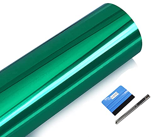 NewL Vinylfolie für Auto, Fahrrad, Motorrad, glänzend, Chrom, Grün, 30 x 150 cm