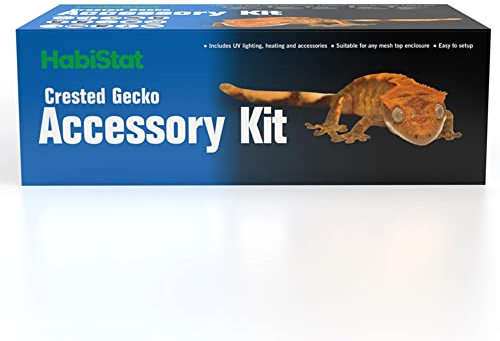 Habistat - Crested Gecko Accessory Kit - Includes Pro T5 UVB Kit, Clamp Lamp, Dimming Thermostat, Basking Lamp, Thermometer, Dial Hygrometer & Other Accessories - Easy To Set Up - Ideal For Beginners