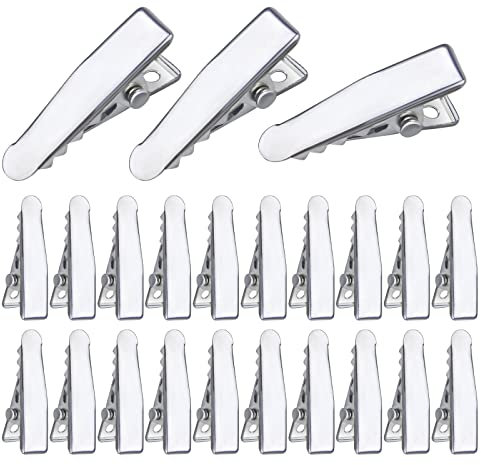 Lot de 100 pinces à cheveux en forme de bec de canard en métal avec une seule broche - Pinces à cheveux professionnelles pour femme et fille - Argenté