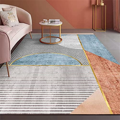 Kunsen Teppiche bodenbelag für Balkon Blauer Bettvorleger, bequemer, niederfloriger Stoff, feuchtigkeitsbeständig Fell teppiche für Schlafzimmer bettumrandung Teppich 120X200cm läufer teppiche Flur