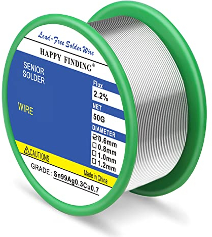 Saldare, saldatura senza piombo con anima di colofonia (Sn99 Ag0,3 Cu0,7/0,6mm,50g)