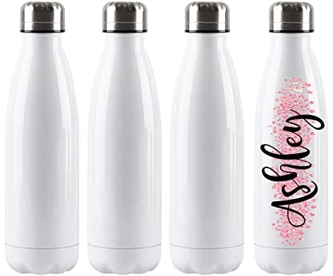 HUMNIC 4 Pack 17 OZ Sublimation Blank Stainless Steel Water Bottle, Sublimation Blanks Tumbler, 17oz Insulated Double Walled Water Bottle, Vacuum Insulated Tumbler