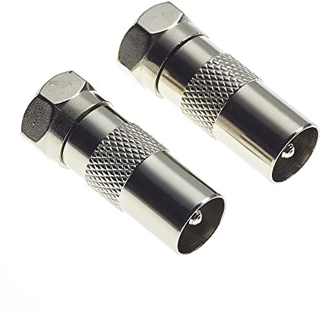 Adaptateur TV mâle vers type F mâle - Adaptateur TV coaxial femelle convertisseur câble coaxial connecteur RF mâle RCA femelle de type F, connecteur mâle de type F 2 pièces