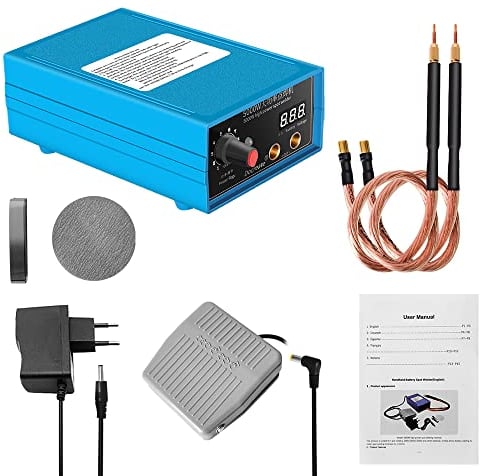 Saldatura a Punti, Weytoll 5000W Saldatrice Batteria in Lamiera di Nichel per Tubi 10 Ingranaggi Potenza di Uscita Regola c per Lamiera di Nichel da 0,1 a 0,15mm con Pedale