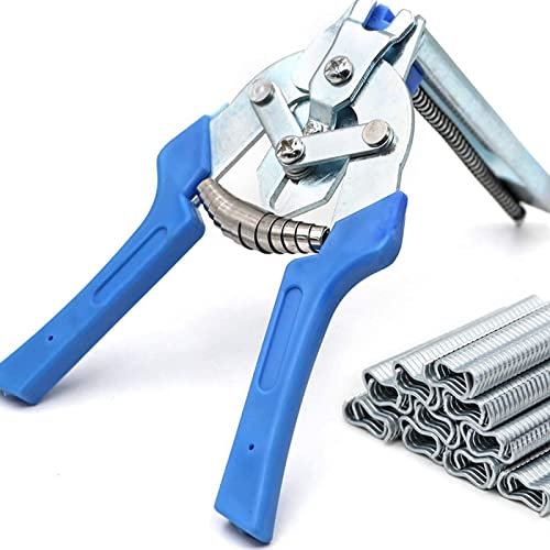 Type M Nail Ring Pliers, Rustproof Fixing Clamp with 600 Nails Repair Tools for Mesh Cage Wire Fence Poultry Cage