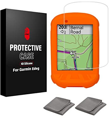 CNC Case for Garmin Edge 530 830 130 1030 Silicone Protective cover,Tempered Glass Screen Protector for Garmin Edge 530 830 130 1030 Film Anti-Scratch High Definition Full Coverage