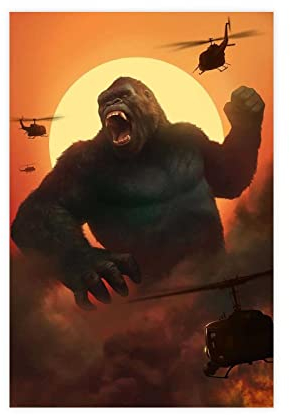Filmposter King Kong, Leinwand, Schlafzimmer, Dekoration, Sport, Landschaft, Büro, Raumdekoration, Geschenk, ohne Rahmen, 30 x 45 cm