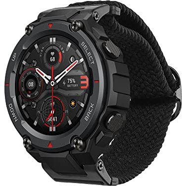 kwmobile Armband kompatibel mit Huami Amazfit T-Rex/T-Rex Pro - Nylon Fitnesstracker Sportarmband Band in Schwarz - Innenmaße von