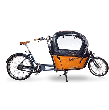 Regenzelt Luxus Schwarz - Passend für Babboe City Lastenfahrrad OHNE Gestänge (Schwarz)