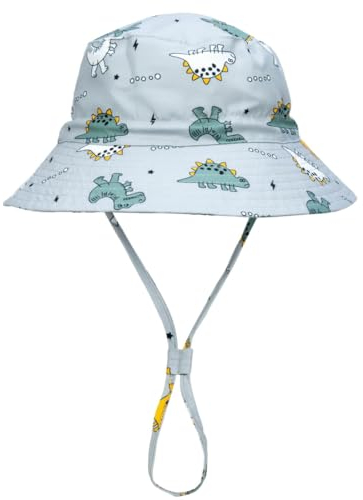 Baby Sonnenhut Kinder Hut, Sommerhut Mütze for Jungen Mädchen mit Verstellbar Kordelzug(#1 Grau,52)
