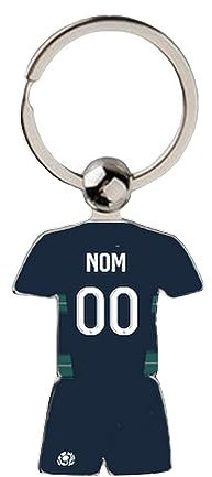 Porte Clé Rugby Écosse CDM 2023 Maillot Domicile Personnalisable avec Nom et Numéro