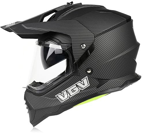 RUANLOV Casco Moto Integrale, Casco Motocross, Casco modulare Flip Moto omologato DOT/ECE con Doppia Visiera per Uomo Adulto Donna Motocross Scooter (C XXL)