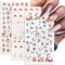Nagelsticker Weihnachten, Lebkuchenmann-Weihnachtsbaum-Weihnachtsmann-Muster, Sticker Selbstklebend Nagelaufkleber, 5D Nail Art Sticker Nageldesign Zubehör, Nail Sticker Art Dekoration
