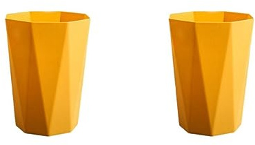 rongweiwang 2 Ensemble de Poubelle au Look soigné pour Les déchets ménagers - Grande Ouverture Fond antidérapant Simple PP Cuisine Chambre Bureau Large Application Jaune L, Jaune L, 2Ensemble