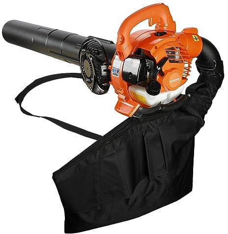 Soplador de hojas y aspiradora, aspiradora inalámbrica 3 en 1 de gasolina y trituradora de hojas de jardín con dos asas y bolsa, aspiradora de mano de 2 tiempos para limpieza de césped, polvo, garaje