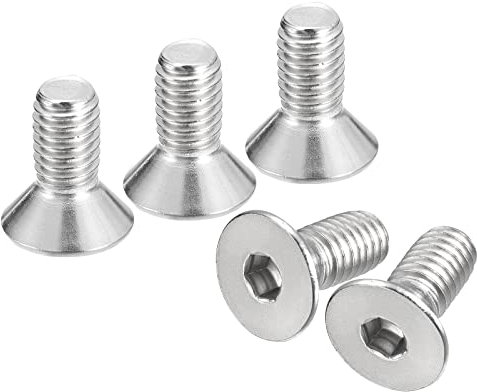 QUARKZMAN 3/8-16x7/8 Plat Fraisé Tête Douille Capuchon Vis, 5pcs 304 Inox Acier Hex Douille Plat Tête Vis, Complet Filetage, Fraisé Boulons