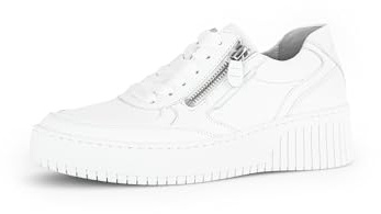 Gabor Damen Low-Top Sneaker, Frauen Halbschuhe,Wechselfußbett,Best Fitting,Plateausohle,straßenschuhe,Strassenschuhe,Weiss,39 EU / 6 UK