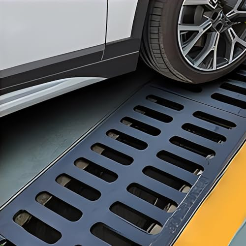 HDYZJQ Entwässerungsrinne Abwasserkanalabdeckung aus Gusseisen für die Einfahrt, robuste Außenentwässerungsgrabenabdeckung für den Garagenparkplatz, 6/8/10/14/16in, 50x40x3cm(19.7x15.
