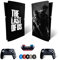 MaD Vision® Extra-Haltbares Skin-Set aus Vinyl für PS5 Digital Slim + 5 Paar Aiming Rings | Kratzfestes Aufkleber-Set für Playstation 5 + 2 Controllers – für The Last of Us Design