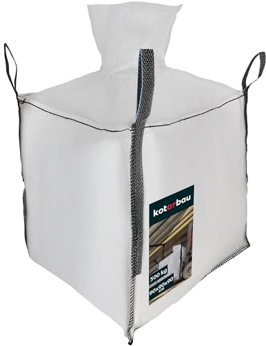 KOTARBAU® Big Bag Säcke 90x90x90cm Gartenabfallsack Stabil mit Oberem und Unterrem Trichter 500kg PP Schwerlastsack Gartenabfallsäcke Gartentasche Abfallsäcke Schuttsäcke Bauschuttsäcke Garten Zubehör
