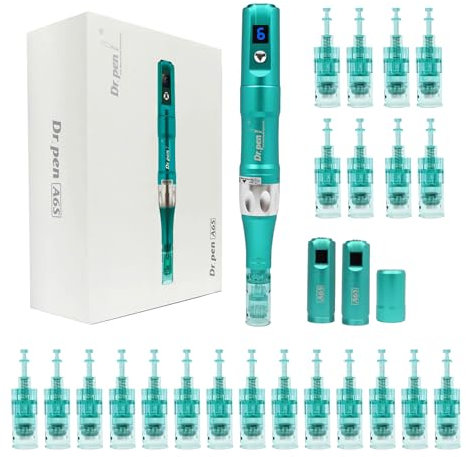 Dr.pen A6S Stylo de Microneedling Professionnel, Appareil Électrique Sans Fil avec 12 Cartouches de 16 Broches et 10 Cartouches de 36 Broches, Kit de Soins de la Peau pour le Visage et le Corps