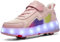 Scarpe da Pattinaggio a rotelle, Scarpe con Quattro Ruote, Scarpe con rotelle per Camminare e Pattinare, per Ragazzi e Ragazze, Rosa, 33 EU
