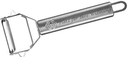 TURBO PRODUKTE Personalisierbarer Turboschäler-Sparschäler aus Edelstahl für Obst & Gemüse - Jetzt mit persönlicher Widmung auf dem Griff