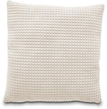 Como Dekokissen Sofakissen 70 x 70 cm mit Wabenoptik Creme, 100% Polyester, Kissenbezug abnehmbar inkl. Kissen - Bodenkissen Kuschelkissen Zierkissen für Wohnzimmer Schlafzimmer