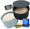 Teigbar Pizzaballenbox mit Deckel, 2er Set - platzsparende Teigbox aus löse-leichtem Silikon - bis zu 350g Pizzateig Box - Gärbox, Pizza Zubehör, Pizza Box - Schwarz/Grau - Ø13cm