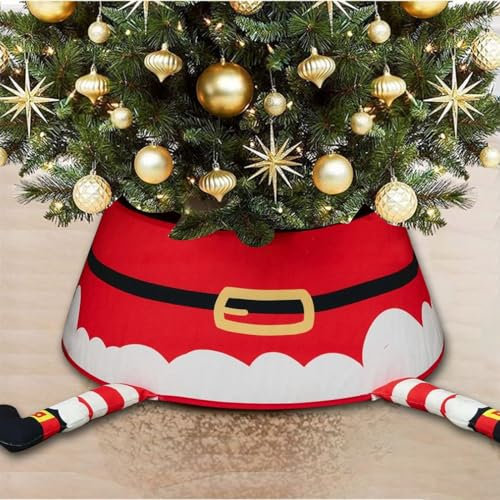 Base per albero di Natale con gambe di Babbo Natale, collare per albero di Natale con gambe di Babbo Natale, base rustica per albero di Natale, 3D con piedi di Babbo Natale, anello per albero di