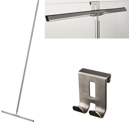 cocofy Bodenabzieher Dusche Edelstahl Bodenabzieher mit Gummilippe 45 cm breit Wasserschieber Bodenabzieher 130 cm lang Duschabzieher Langer Stiel Abzieher Dusche Boden [2025 Einführungsangebot]