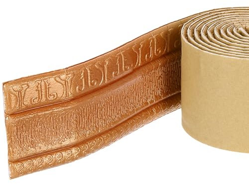 sourcing map Foam Molding Trim Self Adhesive, 3Inch x 7.54ft Flexible Wallpaper Border 3D Wall Edging Lines Foam Baseboard Trim for Home Decoration, Copper