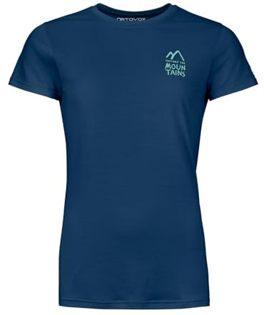 ORTOVOX 120 COOL TEC MTN Duo TS W - Schnell trocknendes, leichtes Shirt mit Merinowolle - BLAU - Damen - XS