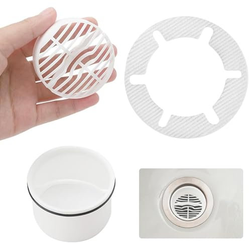 Haarsieb Tauchrohr für Dusche Ablaufgarnitur Set, Ablaufgarnitur Haarsieb für Dusche Ersatz, Abflusssieb Haarfänger Sink Strainer Duschablauf Siphon Abflussheber Dusche Sieb Haarfilter Ø70mm