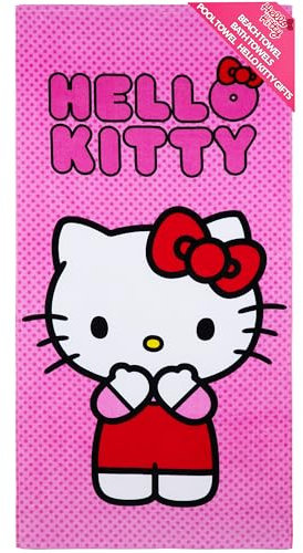 Hello Kitty Handtücher Kinder Teenager Damen Strandtuch Schnelltrocknend Groß Kuromi Anime Duschtuch 70x140 cm Weiches Badetuch Baumwolle (Rosa, 70x140cm)