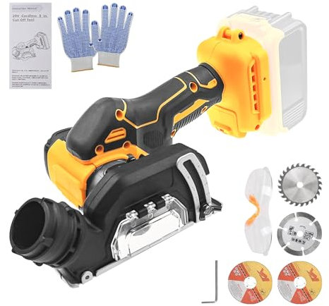 Smerigliatrice angolare senza fili, 20000 giri/min, per metallo, legno, piastrelle e plastica (solo strumento nudo) (compatibile con batteria DeWalt da 20 V)