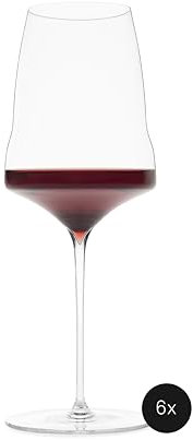 Josephinenhütte® JOSEPHINE N°3 - Copas de vino tinto [el vaso para disfrutar] – Hecho a mano y soplado – Juego de 6 para vino tinto – Diseño funcional para un aroma intenso