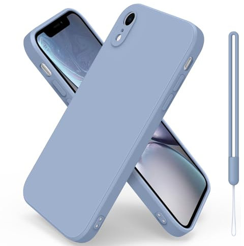 Silicone Case for iPhone XR, Soft-Touch, Shockproof, DustProof, Antiskid Full Body Armour Phone Cover for Apple iPhone (Lavender Gray, iPhone XR)