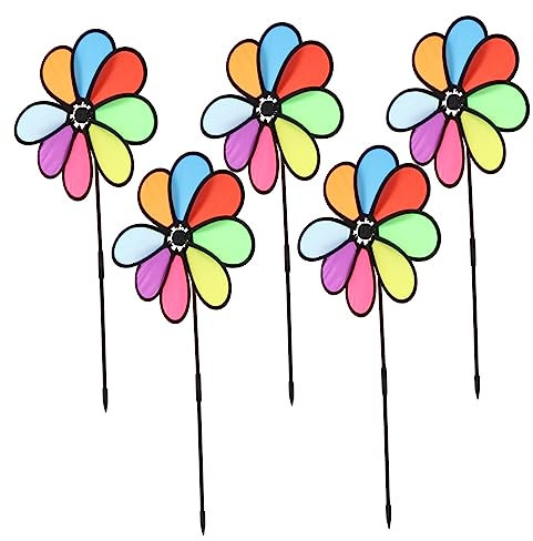 TOYANDONA 5pezzi Mulino Vento da Decorativo Giocattolo per Ragazzo Ragazza Arredamento per Esterni da Colore Facile Installazione