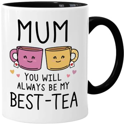 Hojalis Best-Tea Mug pour maman, cadeau ludique pour la fête des mères de la part de fille, fils, enfants, cadeaux d'anniversaire, cadeau de Noël et de Saint-Valentin pour maman, tasse à thé et café