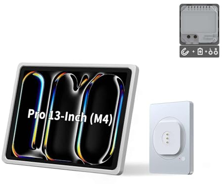 EMONITA Supporto magnetico da parete per iPad da 18 W, alimentazione CA (argento, per iPad Pro 13 (M4/M5), per iPad Pro 13 (M4/M5))