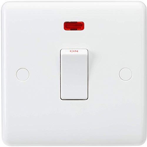 Knightsbridge CU8342 Curved Edge 20 A Flex Outlet Plate, 230 V, White