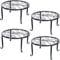 Tosnail 4 Stück Pflanzenständer für Blumentöpfe, Metall, Schwarz, rund Blumentopfständer, Heimpflanzenständer für Garten, Innenbereich, Balkon, Dekoration