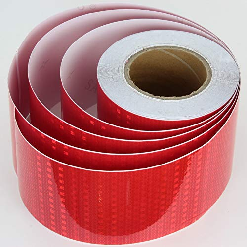 25m x 10cm Warntafel ROT Waben Streifen reflektierende Aufkleber Reflektorband
